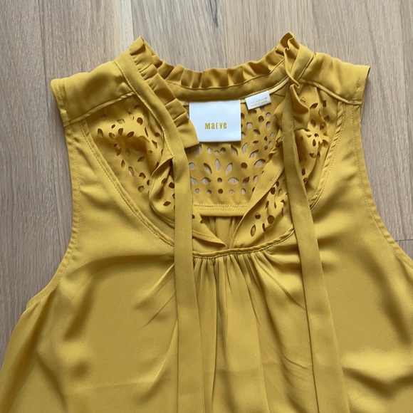 Anthropologie Maeve Yellow Blouse - Picture 2 of 6